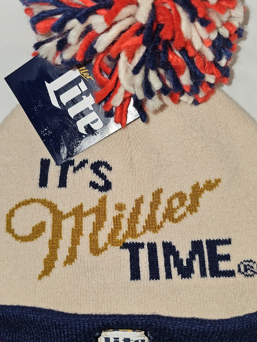 It's Miller Time Miller Lite Women’s Winter Beanie with Pom, One Size New - Picture 7 of 13
